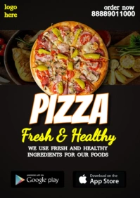 Black Maximalist Pizza Fresh And Healthy A2 template