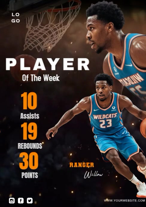 Black Maximalist Player Of The Game A4 template