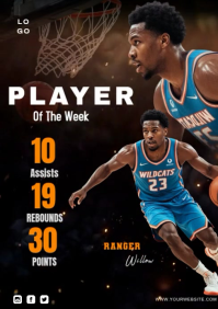 Black Maximalist Player Of The Game A4 template