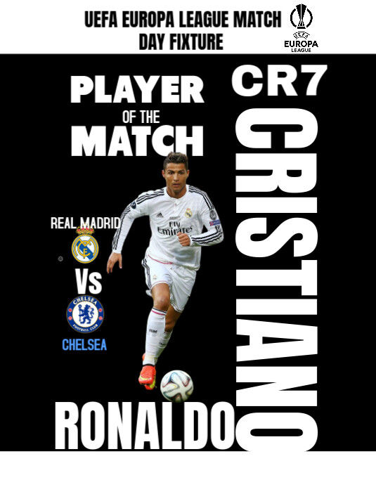 Black Maximalist Player Of The Match  Flyer (us Letter) template