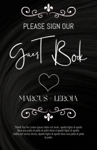 Black Maximalist Please Sign Out Guest Book  Half Page Wide template