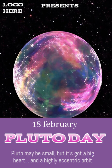 Plantilla de Black Maximalist Pluto Day Poster | PosterMyWall