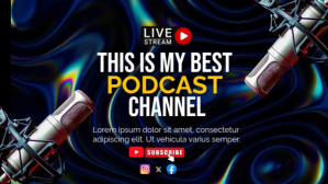 Black Maximalist Podcast Channel Digital Display (16:9) template