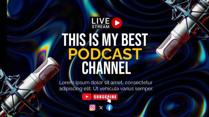 Black Maximalist Podcast Channel Digital Display (16:9) template