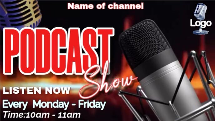 Black Maximalist Podcast Cover  Digital Display (16:9) template