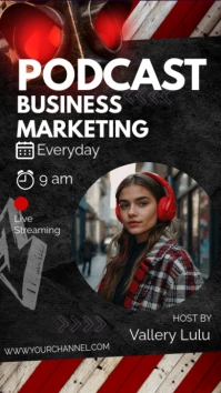 Black Maximalist Podcast Digital Display (9:16) template