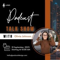 Black Podcast Talk Show Instagram Post Template