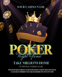 Black Maximalist Poker Game Night  Instagram Portrait template