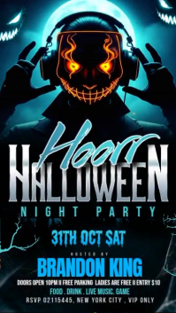 Black Maximalist Postermywall Halloween Party Flyer Facebook Story template