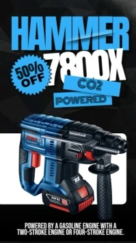 Black Maximalist  Power Tools Flyer, Instagram Story template