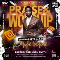 Black Maximalist Praise And Worship Conference Instagram Post template