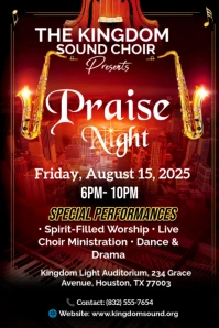 Black Maximalist Praise Night Flyer Pinterest Graphic template