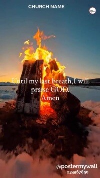 Black Maximalist Praise Until My Last Breath -fire Faith Design  Digital Display (9:16) template