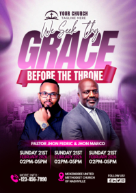 Black Maximalist Pray Church Service A2 template