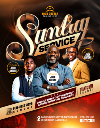 Black Maximalist Pray Church Service Poster/wallboard template