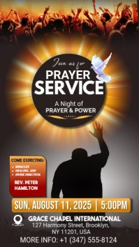 Black Maximalist Prayer Service Invitation Template Instagram Story