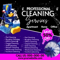 Black Maximalist  Premade House Cleaning Janitorial Flyer Instagram Post template