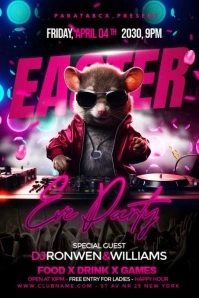 Black Maximalist Premium Easter Eve Party Video  Poster Póster template