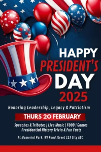 Black Maximalist President's Day  Banner 4' × 6' template