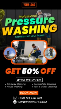 Black Maximalist Pressure Washing Instagram Story template