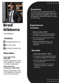 Black Maximalist Professional Resume Template A5