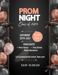 Black Maximalist Prom Flyer (us Letter) template