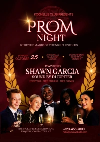 Black Maximalist Prom Night Club Party  A4 template