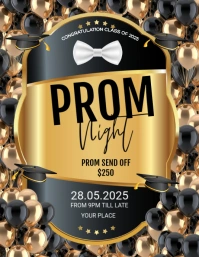 Black Maximalist Prom Night  Flyer (us Letter) template