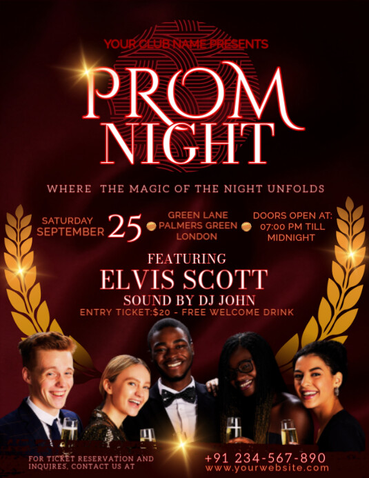 Black Maximalist Prom Night  Flyer (us Letter) template