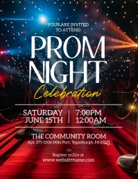 Black Maximalist Prom Night Flyer (us Letter) Pamflet (Letter AS) template