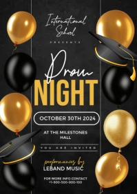Black Maximalist Prom Night Flyer A3 template