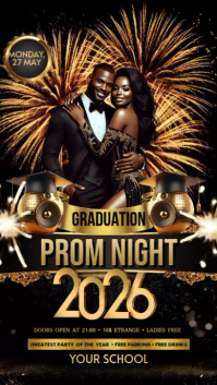 Black Maximalist Prom Night Instagram Story Video template
