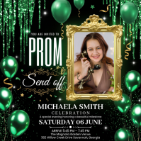 Noir Prom Send-Off Celebration สี่เหลี่ยมจัตุรัส Template