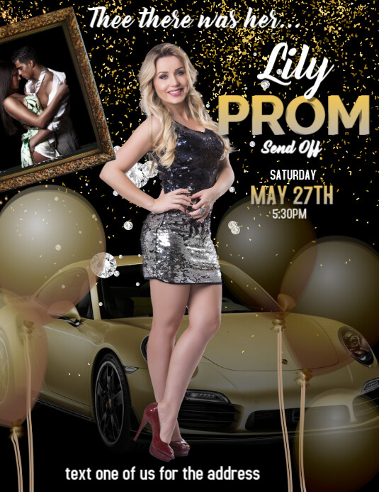Black Maximalist Prom Send Off Flyer (us Letter) Pamflet (VSA Brief) template