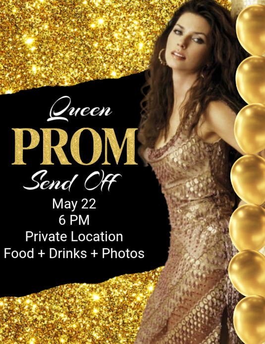 Black Maximalist Prom Send Off Flyer Template | PosterMyWall