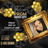 Black Maximalist Prom Send Off Instagram Post template