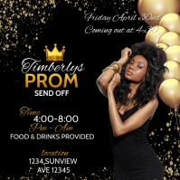 Black Maximalist Prom Send Off Instagram Post template