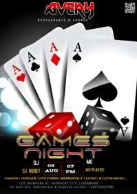 Black Maximalist Promotional Flyer For A Games Night Event  A4 template