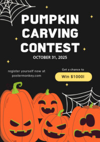 Black Maximalist Pumpkin Carving Contest A2 template