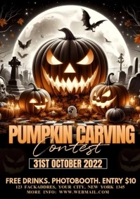 Black Maximalist Pumpkin Carving Contest A2 template