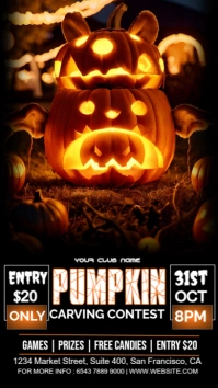 Black Maximalist Pumpkin Carving Contest  Instagram Story template