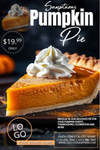 Black Maximalist Pumpkin Recipe Poster template