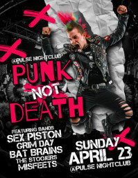 Black Punk Rock Concert A5 Template | PosterMyWall
