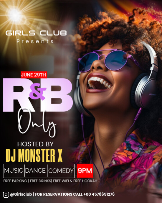 Black Maximalist R&b Party/ Party Event Instagram Portrait template