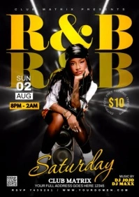 Black Maximalist R&b Saturday  A4 template