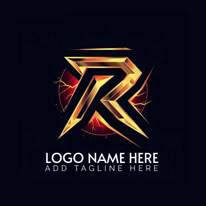 Black Maximalist R Logo Logos Template | PosterMyWall
