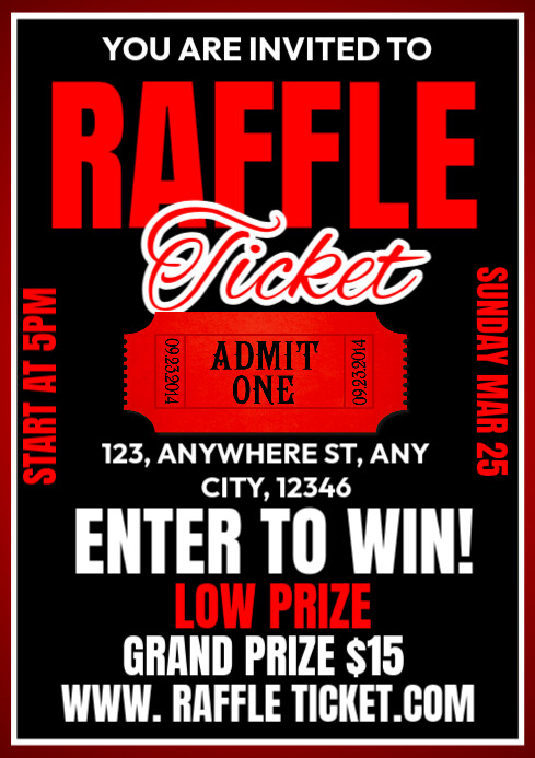 Copy of Black Maximalist Raffle Ticket A1 | PosterMyWall
