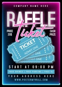 Black Maximalist Raffle Ticket  A2 template
