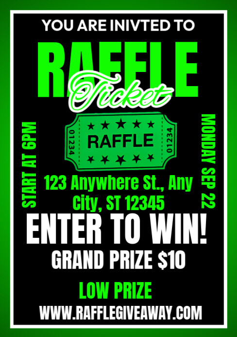 Copy of Black Maximalist Raffle Ticket A5 | PosterMyWall