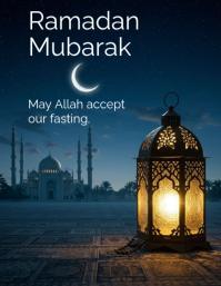 Black Maximalist Ramadan Mubarak  Flyer (us Letter) template